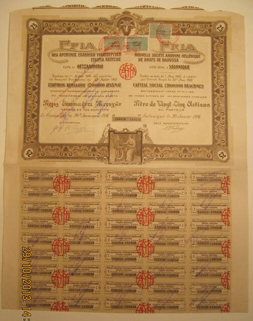 Μετοχές της εταιρείας ΕΡΙΑ (1926)
